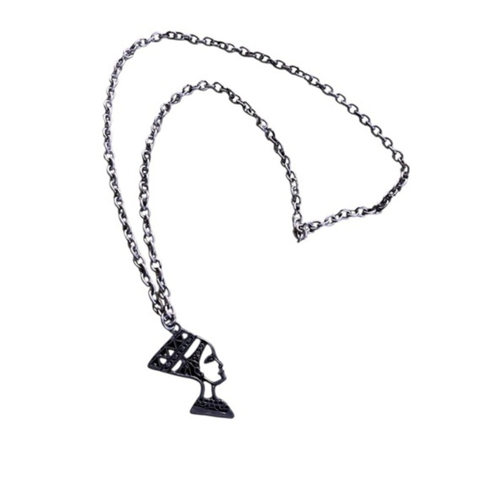 VINTAGE  EGYPTIAN NEFERTITI PENDANT HATSHEPSUT LADY PHARAOH With NECKLACE
